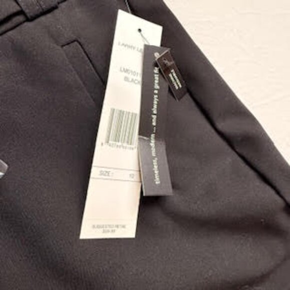 Larry Levine NWT Black Slim Trouser Pants Workwear Stretch Dress Slacks Size 10 - Picture 4 of 7